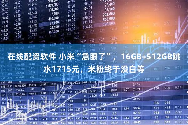 在线配资软件 小米“急眼了”，16GB+512GB跳水1715元，米粉终于没白等